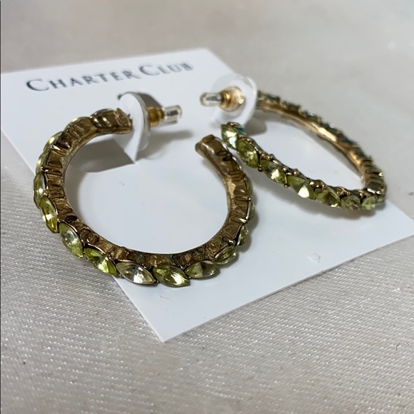 Charter Club Jewelry - ✅New Charter club green hoop earrings